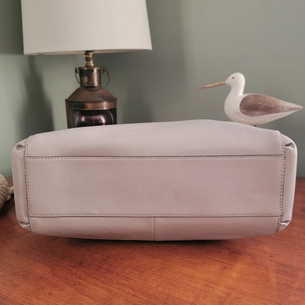 Coach F34672 Christie Carryall Satchel Gray Birch Leather Bag